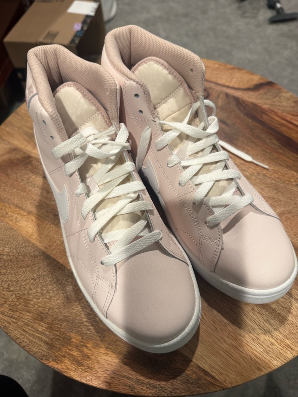 Nike Women’s Light Pink and White Mid-Top Sneakers. Blazers. NWOT. Size 9.